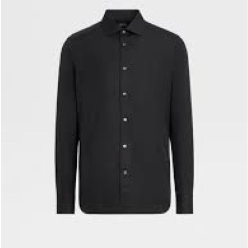 Ermenegildo Zegna BLACK TROFEO COMFORT COTTON SHIRT (M6)